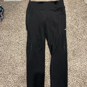 Asics Black Leggings with Gold Logo